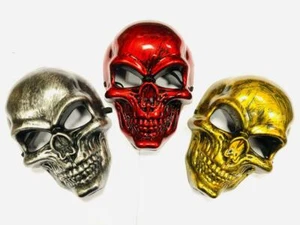 SKULL FACE MASK SKELETON WARRIOR COSPLAY MASQUERADE BURNISHED HALLOWEEN COSTUME - Picture 1 of 6