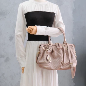 GUCCI Sukey Tote Hand Shoulder Bag 2way Guccissima Leather Pinkgold Authentic - Picture 1 of 24