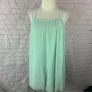 BCBGeneration Mint Green sheer lined Pleated sleeveless mini Dress sz medium - Picture 1 of 9