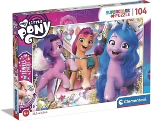 My Little Pony 104pcs Jigsaw Puzzle Supercolour Gem Stickers Kid Toys Clementoni - Picture 1 of 4