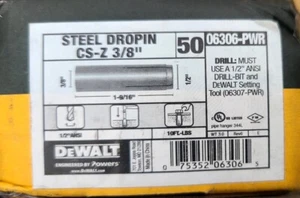 (49 PCS) Dewalt Steel Dropin, Carbon Steel- Zinc 3/8", 06306-PWR - Picture 1 of 2