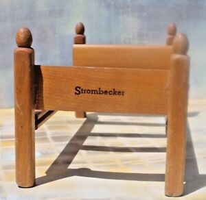Vintage Mid-Century 1950's Strombecker Wooden Doll Bed, 10" long x 4.75" wide