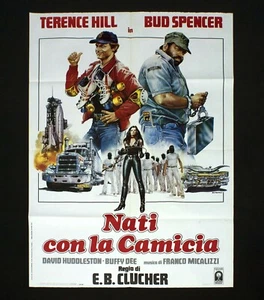 NATI CON LA CAMICIA manifesto poster Bud Spencer Terence Hill Clucher Spy E13 - Foto 1 di 1