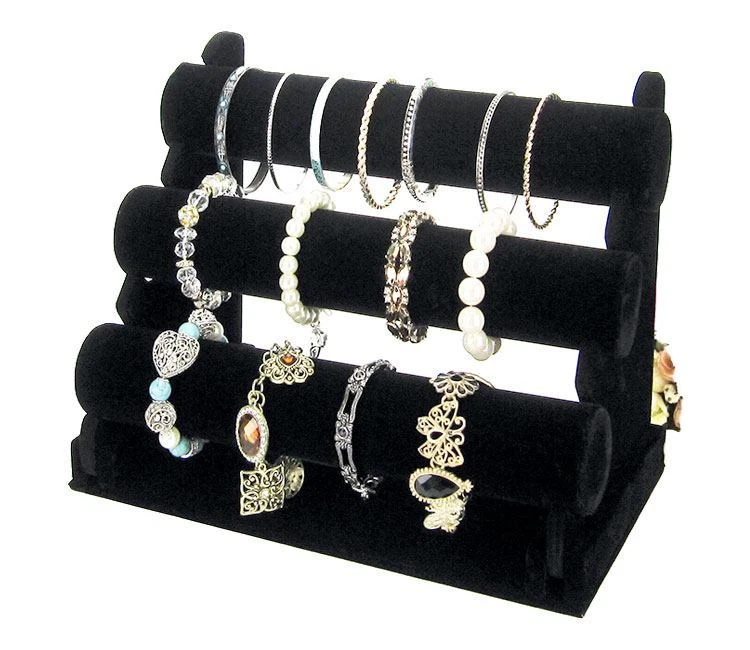 Armbandständer Uhrenständer Schmuckständer Schmuckhalter 3 Trägerrollen schwarz - Bild 1 von 1
