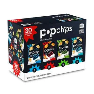 Popchips Variety Pack Chips, 0.8 oz., 30 pk. - Picture 1 of 4