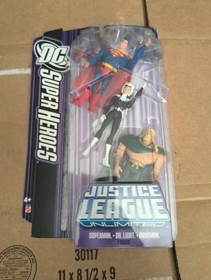 ¡NUEVAS FIGURAS LIGHT SUPERHÉROES DC 2005 DE LA LIGA DE LA JUSTICIA DC SUPERMAN AQUAMAN Y DR! E45 Foto 1 de 4