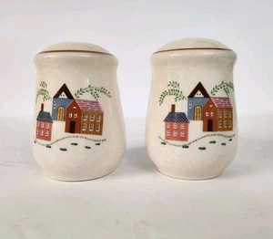 Vintage 1986 - 1987 Newcor Stoneware Our Country Salt & Pepper - Picture 1 of 7