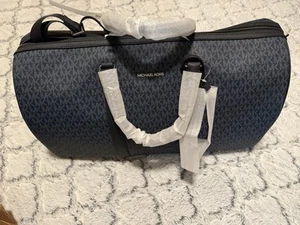 Michael Kors Mens Harrison Logo Admiral Blue Weekender Travel Duffle Bag - Picture 1 of 14