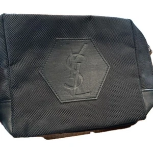 Yves Saint Laurent Pouch Cosmetic Bag Set Makeup Bag Black Toiletries - Picture 1 of 5