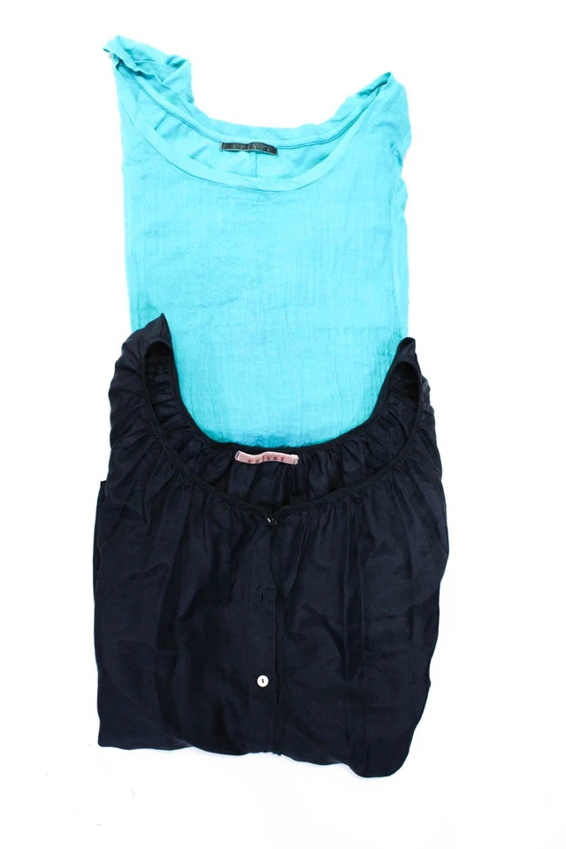 Camisas de terciopelo para mujer manga larga turquesa azul marino talla grande pequeño lote 2 Foto 1 de 3