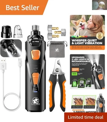 Rechargeable Dog Nail Trimmer: Super Quiet with 3 Grinding Wheels for Comfort - Image 1 of 4