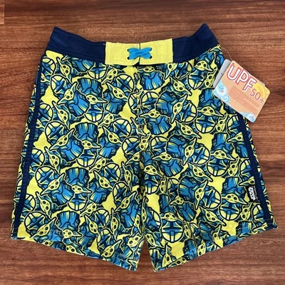 Disney Store Swim Shorts Boys 5/6 Star Wars Grogu Mandalorian UPF 50 NWT - Image 1 of 3