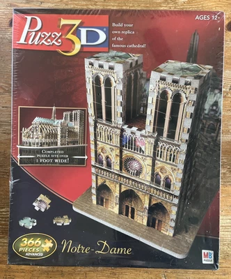 ГОЛОВОЛОМКА 3D головоломка собор Нотр-Дам 366 штук 2005 новый в заводской упаковке Париж - Изображение 1 из 4
