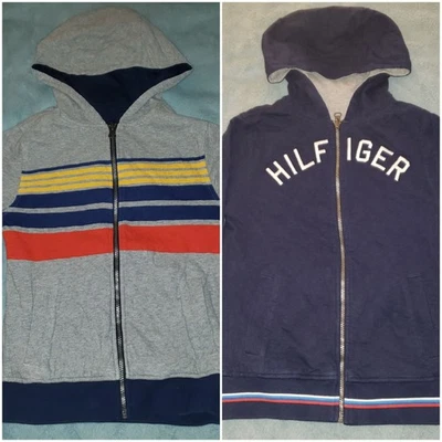 Tommy Hilfiger Reversible Full Zip Hoodie Sweatshirt Youth Boys Medium Navy Blue - Image 1 of 4