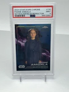 2024 Topps Star Wars Chrome 130 Padme Amidala Blue Refractor PSA 9 Mint - Picture 1 of 2