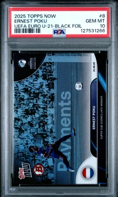 2025 Topps Now Euro U-21 - Negro #8 Ernest Poku Novato/10 Ganador tardío PSA 10 Foto 1 de 2