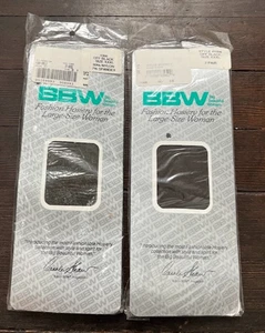 BBW große schöne Damen Nylons kniehoch schwarz Plus XXXL neu 4 Paar USA - Bild 1 von 4