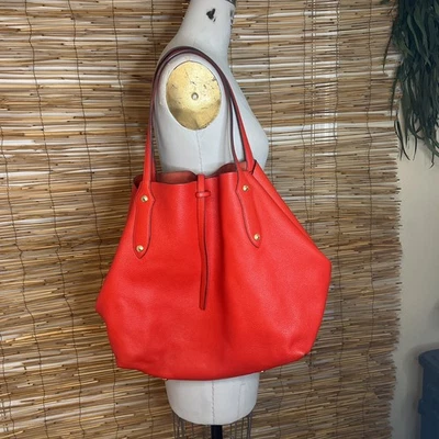 Bolso de Mano Annabel Ingall Grande Cuero Guijarro Suave Rojo Foto 1 de 4