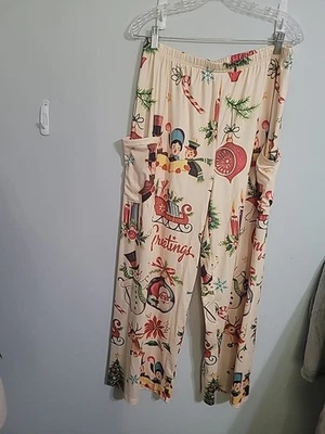Pantalones de salón festivos vintage de Navidad para mujer se ajusta a 2XL NUEVOS muy elásticos Foto 1 de 4