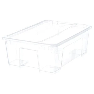 IKEA SAMLA Aufbewahrungsbox mit Deckel - transparent - 39x28x14 cm / 11L - Bild 1 von 14