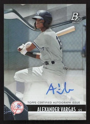 2021 Bowman Platinum Alexander Vargas Auto Top Prospects Autographs #TOP-54 Card - Image 1 of 2