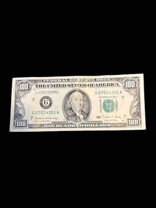 Circulated Small Face $100 bill (One Hundred Dollar Bill) - Series 1988 - Picture 1 of 2