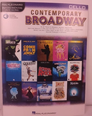 Hal Leonard Contemporary Broadway Cello Play Along Music Book - New.     (BR2.1) - Image 1 of 4