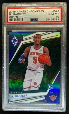 2019-20 Chronicles RJ Barrett Phoenix RC Green Rookie #578 Knicks PSA 10 - Image 1 of 2