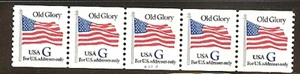 USA PNC SC# 2890 BLUE "G" - OLD GLORY (32c) WATER ACTIVATED MNH PL# A1212 - Picture 1 of 1