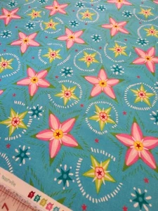 Free Spirit WELCOME HOME Anna Maria 1/2 Yd Nashville PWAH 182 Turquoise Pink - Picture 1 of 6