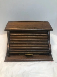 Vintage Wood Jewelry Box Valet Roll Down Dresser Top Desk Organizer - Picture 1 of 12