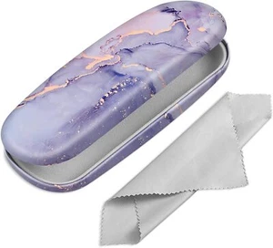 Portable Hard Shell Eyeglasses Case Glasses Cover Eyeglass Holder Cleaning Cloth - Picture 1 of 22