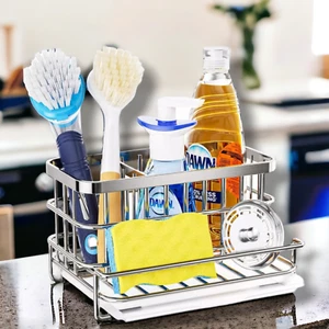 Hapirm Multifunctional Kitchen Sink Caddy, Sponge Holder for Kitchen Sink with D - Picture 1 of 6