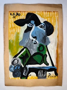 Pablo Picasso COA art painting original drawing vintage paper signed stamped - Picture 1 of 3