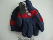 MONTREAL CANADIENS NHL Red & Blue Mens Boy Hat and Gloves Set Wool - NEW