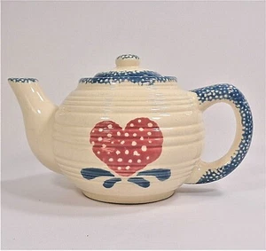 Tetera de cerámica Hermitage vintage, azul, burdeos, esponjosa, cottagecore - Imagen 1 de 10