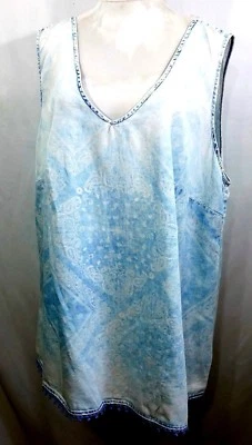 Top Swing Floral Vintage America Blues Mujer Talla Grande 1x 2x 3x Azul Tie Dye  Foto 1 de 4