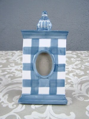 Picture Frame Ceramic Blue White for 2.5/3.5 Photos W/Table Stand Baby BOY - Image 1 of 4