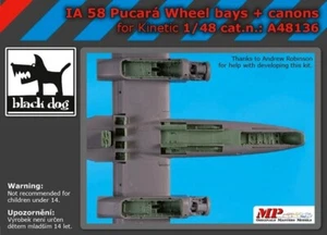 Blackdog Modelos 1/48 IA 58 PUCARA RUEDAS BAHÍAS Y CAÑÓN Resina Detalle Set - Imagen 1 de 5