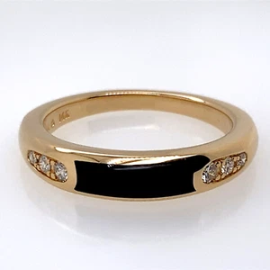 Kabana Onyx Diamonds 14K Yellow Gold Band Ring DG7077304 - Picture 1 of 7