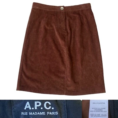 Falda plisada de pana Coco de APC para mujer talla X-pequeña en marrón Foto 1 de 4
