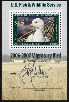 United States 2006 Sc# RW73b Mint Original Gum Never Hinged GEM Signed By Artist - Image 1 of 2