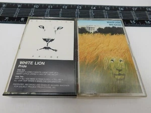 Lot of 2 White Lion Cassettes Pride & Big Game Audio Tape 81769-4 & 819694 - Picture 1 of 8