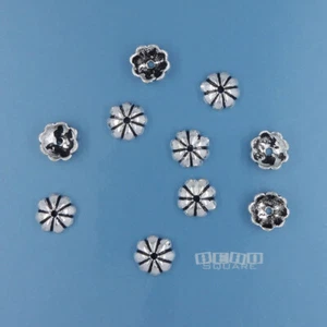 10 espaciadores de cuentas florales sólidas de plata esterlina oxidada de 1,8 mm x 5,5 mm #33863 - Imagen 1 de 2