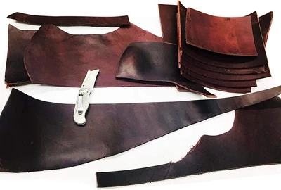 Bolsas de chatarra de cuero Sepici de 2 libras (peso pesado veg-bronceado) LeatherCraft Foto 1 de 4