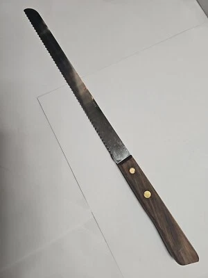 Cuchillo Tallado Carne Corte Universal 8" Acero Inoxidable Hoja Serrada 12.75" Largo  Foto 1 de 4