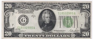 Fr 2052-G, 1928B $20 Federal Reserve Note - XF -#2 - Picture 1 of 2