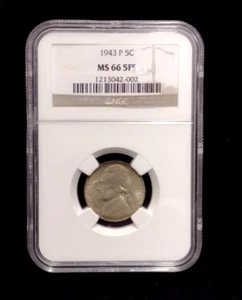 1943-P NGC MS66 5FS Jefferson Nickel Coin - Picture 1 of 4