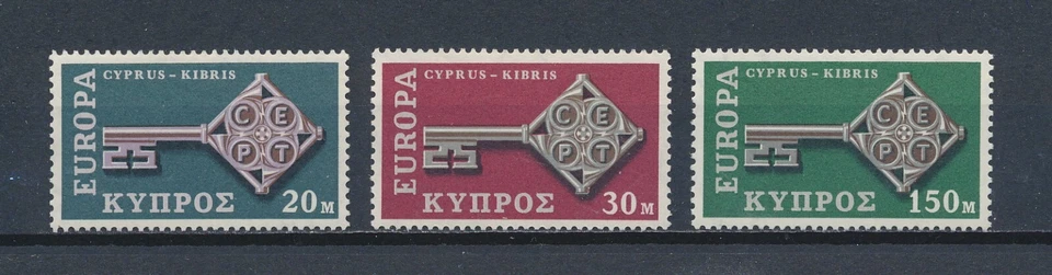 Cyprus  314-16 MNH, Golden Key, 1968 - Image 1 of 1