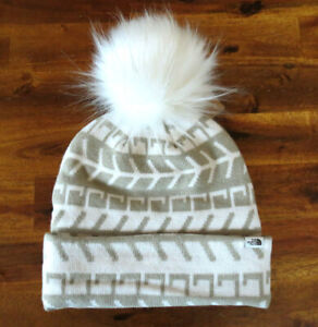NWT The North Face Beanie with Handmade in the USA Faux Fur Pom Women